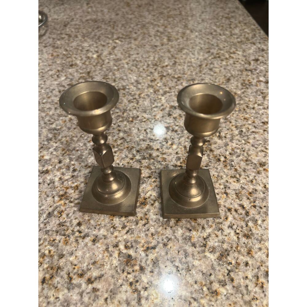 Brass Candlestick Holders - Picture 2 of 7